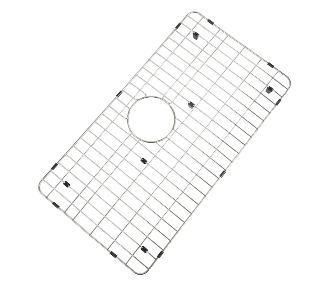Kitchen Sink Grid and Sink Protectors, Stainless Steel Sink Grids for Bottom of Kitchen Sinks, 26" x 14" with Rear Drain for Single Bowl Sinks
