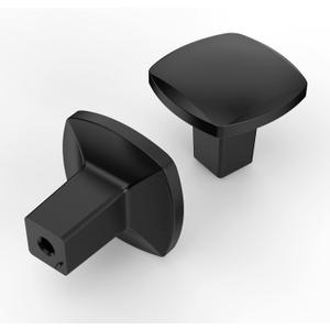 Asidrama 10 Pack Matte Black Cabinet Knobs Kitchen Drawer Knobs Cabinet Pulls Black Cabinet Hardware Square Knobs for Dresser (Single Hole Knob)