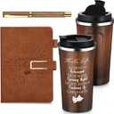 Pickmesh 3 Pcs Theater Gift Set 17 oz Coffee Mug Tumbler A5 Leather Journal with Ballpoint Pen Thank You Gift for Musicians Directors Actor Musical Theater Teacher Retirement Thanksgiving(Brown)