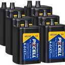 PKCELL 6 Volt Lantern Battery, 6V 4R25 Flashlight Battery with Spring Terminals, Heavy Duty Square Batteries with Long-Lasting Power for Lantern, Emergency Light, Deer Game Feeder, Fencing, 6 Count