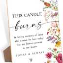 Memory Table Sign For Wedding, This Candle Burns, Floral Bridal Shower Decorations, Wooden Wedding Signage for Reception, Bridal Shower Decor, Supplies for Engagement and Anniversary Parties, 33