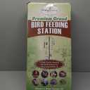 Gray Bunny Bird Feeder Stand for Outside, 6-Hooks, 91" Bird Feeder Station, Multi Pole Kit with Bird Bath, Mesh Tray, Suet Cage, Hummingbird Swing, & Fat Ball Hanger, 5-Prong Base
