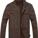 Jean Jacket Men, Men's Denim Jacket Distressed Ripped Slim Fit Stretch Trucker Jackets Classic Casual Denim Coat (X-Large, Brown)