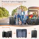 Sweetcrispy Carry on Suitcase Set, Luggage with Spinner Wheels, Hard Shell ABS, TSA Lock, Bronze Black, 3-PCS Set (20/24/28 inch), 3-Piece Set