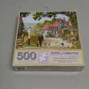 Bits and Pieces 500 Piece Jigsaw Puzzle for Adults The Country Bus - Small Town in The English Countryside Jigsaw Puzzle by Artist Steve Crisp, Completed Puzzle Size: 18" x 24"