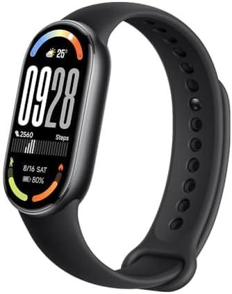 XIAOMI Mi Smart Watch Band 10 Black, 5ATM Waterproof Fitness Step Tracker Sports Digital Smart Watch Health Band for Men Women, 1.72" AMOLED Display, 150+ Sports Modes 24/7 Sleep Monitor