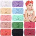 CLLOT Super Stretchy Soft Knot Headbands with Hair Bows Head Wrap Hair Accessories For Newborn Baby Girls Infant Toddlers Kids