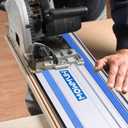 110" Track Saws Guide Rail Replacement for Makita and Fit for Festool, Includes 2 PCS 55" Aluminum Extruded Guided Rails and 2 Guide Rail Connectors for Woodworking Longer Cuts, Sliver, 110"=2 PCSX 55"