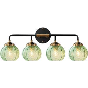 Modern Vanity Light Bathroom 4-Light Fixtures Emerald Green Glass