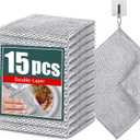 Desolio Cleaning Cloths, Multipurpose Wire Miracle Cleaning Cloths, Multipurpose Wire Dishwashing Rags for Wet and Dry, for Washing Dishes, Sinks, Counters, Stove Tops (15 Pcs)