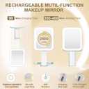 Mocado Travel Makeup Mirror with Lights,20X/1X Magnifying Mirror with Light, Double Sided Travel Mirror with 3 Color Light,Dimmable Touch, Lighted Makeup Mirror for Tabletop, Handheld, Hanging(Blue)