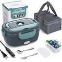 Electric Lunch Box Food Heater, 3 in 1 Ultra Quick Heated Lunch Boxes for Adults, 12V/24V/110V Portable Food Warmer for Car/Truck/Office With Insulated Carry Bag