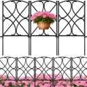AMAGABELI GARDEN & HOME 10 Panels 24in(H)10ft(L) Decorative Garden Fences and Borders for Dogs No Dig Metal Fence Panel Garden Edging Border for Animal Barrier Fencing for Flower Beds Yard Patio