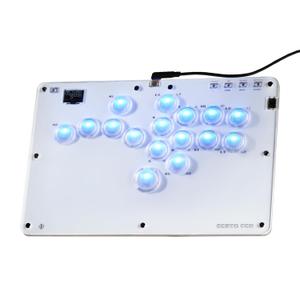 ONEED Haute42 Leverless Controller Arcade Stick R16: Leverless Controller with Rims,Leverless Arcade Stick for PC/PS4/Switch Game,Crystal Low-Profile Switch FightPad Support Hot Swap & SOCD (Crystal R16)