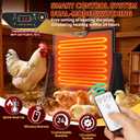 300W Chicken Coop Heater, Double Sided Heating with Adjustable Temperature Remote Control & Timer Function, Hanging Chicken Coop Heater for Winter Warmth, Includes Gloves and Chew-Proof Cord