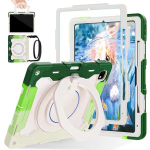 ROISKIN for iPad Pro 13 inch Case (M5 2025 / M4 2024) -with HD Screen Protector, 360 Rotating Kickstand/Handle, Shoulder Strap, Pen Holder, Heavy Duty Military Grade - Kids Friendly