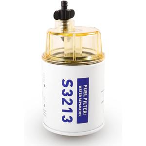 S3213 Fuel Filter Fuel Water Separator With Clear Bowl Replacement for Marine Outboard Motor Mercury Boat Replaces# S3213, 18-17928, 35-809097, 35-60494-1, 18-7932-1
