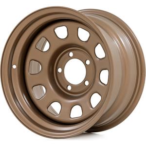 Rough Country Bronze Steel Wheel - 16x8, 6x5.5 Bolt Pattern, 12mm Offset, 4.25 Bore, Heavy-Duty D-Window Off-Road Rim for Trucks & Jeeps