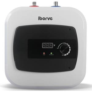 120V1500W Small Under Sink Tank 2.6 Gallon Water Heater Hot Storage,Instant Electric RV TR Trailer Kitchen Compact,Food Truck,2 PCs 16 Long 1/2FIP Stainless Steel Hose (10L)