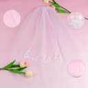 Bride To Be Sash Bridal Veil White for Bachelorette Party Decorations, Short Veil with Comb Pearl Satin Sash Set Bridal Shower Favors Gifts for Engagement Supply Bach Party Wedding Accessories