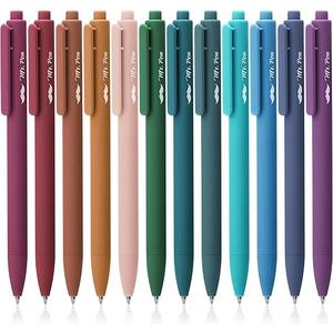 Mr. Pen Retractable Gel Pens, 12 Pack, Dark Vintage Gel Pens Fine Point 0.7mm, Aesthetic Pens for Journaling Fine Tip Pens