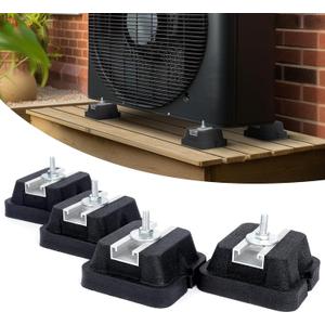 GCGOODS Rubber Floor Mounting Base Pad, Ductless Mini Split Air Conditioner Floor Mount Base Kit, Anti Vibration Mounting Pad for Condenser Units, Air compressor, Generator, Support Up to 2000 lbs (S)