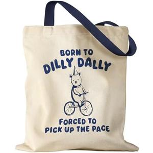 Miss Adola Aesthetic Canvas Tote Bag for Women - Sturdy Cloth Cotton Totes Bag with Pattern Shoulder Bag