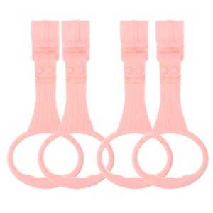 4pcs Pull up Rings Standing Walker Crib Tool Ring Playpen Crib Hook Help Stand Up Walking Training Tool for Newborn Pink Supplies