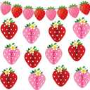 13PCS Strawberry Party Decorations Honeycomb Balls Banner Berry First Birthday Hanging Decor Table Centerpieces