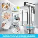 Blissland Bidet Sprayer for Toilet with Adjustable Water Pressure, Handheld Bidet Sprayer Kit- Stainless SteelDon't Use Teflon Tape for Installation