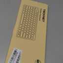 TECKNET Wireless Bluetooth Keyboard, Slim Rechargeable Keyboard (2.4G+BT 5.0), Multi-Device Easy-Switch, Quiet Typing, Silent Mini Portable Cordless USB Computer Keyboards for Windows Laptop PC, Gray