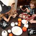 2 x 100Pcs Halloween Paper Napkin Skull Rose Crow Disposable Luncheon Napkin Double-Sided White Black Dinner Napkin for Home Party Table Decor