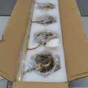 maesta Bathroom Gold Vanity Light Fixtures, 4-Light Gold Bathroom Light Fixtures Over Mirror, Sconces Wall Lighting with Elegant Metal Lampshade for Living Room, Bedroom, Hallway