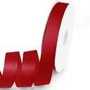 2 x 1" x 100 Yards Satin Ribbon - Wine Red Silk Ribbon with Spool - Ideal for Mother's Day Bows, Gift Wrapping, Floral Bouquets, Crafts, Wedding Party Decorations, Christmas and Sewing Projects (Burgundy)