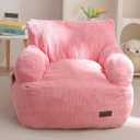 MAXYOYO Kids Bean Bag Chair, Stuffed Toddler Bean Bag Sofa with Filler Bean Bag Chair for Boys and Girls, Lazy Sofa with Pocket Floor Chair for Gaming, Reading, Pink