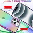 Bonoma Compatible with iPhone 16 Pro Case Bling Laser Florescent Iridescent Crystal Luxury Camera Protector + 2* Screen Protector Shockproof Edge Cover -Purple