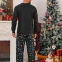 ALISISTER Matching Christmas Pajamas for Couples Men and Women Xmas Pjs Sets Long Sleeve Sleepwear (Medium, 02 Cat Lights)