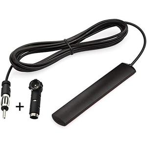 Eightwood Car Stereo FM Radio Antenna, Hidden Windshield Antenna, DIN Plug Adhesive Patch Antennae + DIN Female to ISO Adapter for Vehicle Car Truck Stereo Receiver Head Unit FM HD Radio