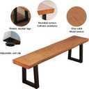 31.5in Light Brown Solid Wood Bench with Sturdy Metal Legs - Versatile Dining/Entryway Bench for Living Room, Home Office & Dining Room