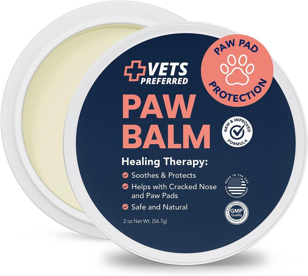 Vets Preferred Paw Balm Pad Protector for Dogs  Dog Paw Balm Soother  Heals, Repairs and Moisturizes Dry Noses and Paws  Ideal for Extreme Weather Season Conditions - 2 Oz (1 Pack)