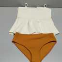 SHENHE Girl's 2 Piece High Waisted Ruffle Waffle Swimsuit Bathing Suit Bikini Sets (Brown)