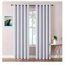 Blackout Curtains 70 inches Wide for Bedroom - 2 Panels Set Extra Wide Grommet Thermal Insulated Room Darkening Curtains for Living Room (Greyish White, 70 x 84 Inch)