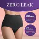 Women’s Incontinence Underwear Maximum Absorbency 5.6 oz Leak Proof Panties Washable Postpartum Bladder Control High Waisted Briefs 1 Pack (Black, M)