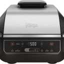 Ninja EG201 Foodi 6-in-1 Indoor Grill with Air Fry, Roast, Bake, Broil, & Dehydrate, 2nd Generation, Dishwasher Safe, Black/Silver