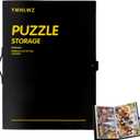 YMNLWZ Puzzle Storage Folder for 1000-Pieces, Keeping Large Capacity Jigsaw Puzzles, Space-Saving Organizer Accessory, Portable keeper with 20 Pockets, Dustproof & Protective Puzzles Accessory (Black)