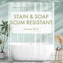 AmazerBath Shower Curtain Liner, 72x72 Clear Shower Curtain Liner, Waterproof Plastic Shower Liner, Cute Lightweight PEVA Shower Curtain for Bathroom with 3 Magnets and 12 Rustproof Metal Grommets