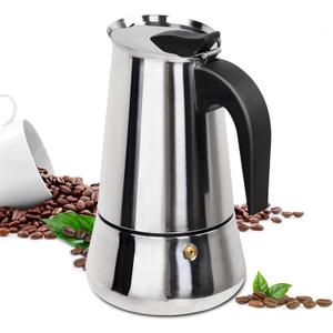 6 Cup Moka Pot Stainless Steel 300ml Italian Espresso Coffee Maker Stovetop CoffeeMakers Mocha Pot Percolator for Induction Stove Classic Cafe Makers Portable for Easy Brewing Tummy