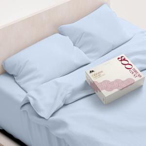 Mayfair Linen 100% Egyptian Cotton Sheets Twin XL Size Bed Set - 3 PC 800 High Thread Count Egyptian Cotton Twin XL Sheet Set (Light Blue) Soft, Cooling, 16" Deep Pocket Sateen Luxury Hotel Bedsheet