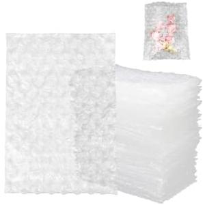 200 Pack 4x8 Inch Bubble Cushion Wrap Bags for Shipping Packing Small Clear Bubble Out Pouches Double Walled Bubble Cushioning Bags for Moving Storage