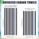 EBOOT 7 Pieces 100% Cotton Pool Beach Towels 30 x 70 Inch Cabana Stripe Oversized Basics Turkish Pool Bath for Hotel Swimming Bathroom(Navy & Sky Blue Stripe)